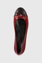 Δερμάτινες μπαλαρίνες Tory Burch CAP-TOE BALLET κόκκινο 154510.200