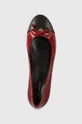 piros Tory Burch bőr balerina cipő CAP-TOE BALLET