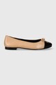 Tory Burch balerini de piele CAP-TOE BALLET 154513.200 bej AA00