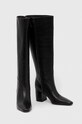 Kožne čizme Tory Burch BANANA TALL BOOT 154529.006 crna AW23