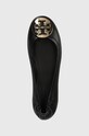 Tory Burch baleriny skórzane MINNIE TRAVEL BALLET czarny 50393.013.NN