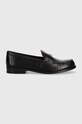 Кожени мокасини Tory Burch CLASSIC LOAFER гладка кожа черен 150907.006