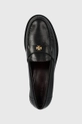 fekete Tory Burch bőr mokaszin CLASSIC LOAFER