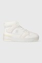 Kožne tenisice Tommy Hilfiger TH HI BASKET SNEAKER ravni bijela FW0FW07308