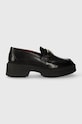 Tommy Hilfiger mokasyny skórzane TH HARDWARE LOAFER platforma czarny FW0FW07329