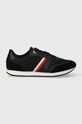 Αθλητικά Tommy Hilfiger ESSENTIAL STRIPES RUNNER απομίμηση σουέτ μαύρο FW0FW07450