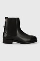 Tommy Hilfiger sztyblety skórzane ELEVATED ESSENT THERMO BOOTIE płaski czarny FW0FW07483