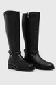 Δερμάτινες μπότες Tommy Hilfiger ELEVATED ESSENT THERMO LONGBOOT μαύρο