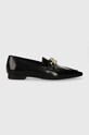 Kožené balerínky Tommy Hilfiger TH CHAIN POINTY BALLERINA čierna FW0FW07510