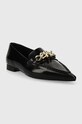 Kožené balerínky Tommy Hilfiger TH CHAIN POINTY BALLERINA FW0FW07510 čierna AW23