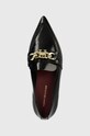 Kožené balerínky Tommy Hilfiger TH CHAIN POINTY BALLERINA čierna FW0FW07510