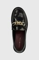 Tommy Hilfiger mocasini de piele TH CHAIN LOAFER negru FW0FW07517