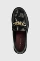 čierna Kožené mokasíny Tommy Hilfiger TH CHAIN LOAFER