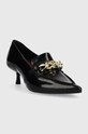 Tommy Hilfiger szpilki skórzane TH CHAIN POINTY PUMP FW0FW07527 czarny AW23