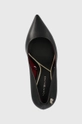 fekete Tommy Hilfiger bőr tűsarkú ESSENTIAL POINTED PUMP