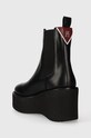 Obuwie Tommy Hilfiger sztyblety skórzane ELEVATED WEDGE BOOTIE FW0FW07657 czarny