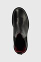 Tommy Hilfiger sztyblety skórzane ELEVATED WEDGE BOOTIE czarny FW0FW07657