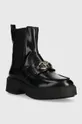 Tommy Hilfiger stivaletti chelsea in pelle TH HARDWARE LOAFER BOOT nero