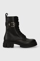 Kožne čizme Tommy Hilfiger COOL FEMININE BIKERBOOT zrnata koža crna FW0FW07322