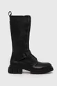 μαύρο Δερμάτινες μπότες Tommy Hilfiger COOL MONOCHROMATIC BIKERBOOT Γυναικεία