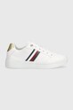 Tommy Hilfiger sneakers in pelle ELEVATED GLOBAL STRIPES SNEAKER flat bianco FW0FW07446
