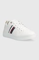 Tommy Hilfiger sneakers in pelle ELEVATED GLOBAL STRIPES SNEAKER FW0FW07446 bianco AW23