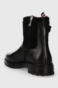 Obuwie Tommy Hilfiger botki skórzane BELT BOOTIE MATERIAL MIX FW0FW07477 czarny