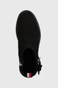 Gležnječe od brušene kože Tommy Hilfiger BELT BOOTIE NUBUCK crna FW0FW07478