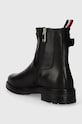 Cipők Tommy Hilfiger bőr csizma BELT BOOTIE LEATHER FW0FW07479 fekete