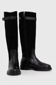 Tommy Hilfiger kozaki skórzane CASUAL ESSENTIAL BELT LONGBOOT FW0FW07480 czarny AW23