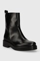 Δερμάτινες μπότες Tommy Hilfiger COOL ELEVATED ANKLE BOOTIE FW0FW07487 μαύρο AW23