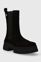Semišové kotníkové boty Tommy Hilfiger ESSENTIAL SUEDE CHELSEA BOOT FW0FW07489 černá AW23