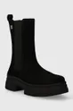 Tommy Hilfiger magasszárú cipő velúrból ESSENTIAL SUEDE CHELSEA BOOT fekete