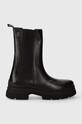 Kožené kotníkové boty Tommy Hilfiger ESSENTIAL LEATHER CHELSEA BOOT textilní černá FW0FW07490