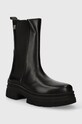 Kožené kotníkové boty Tommy Hilfiger ESSENTIAL LEATHER CHELSEA BOOT FW0FW07490 černá AW23