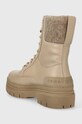Obuwie Tommy Hilfiger botki skórzane FEMININE FELT LACE UP BOOTIE FW0FW07500 beżowy