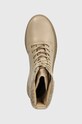 Tommy Hilfiger botki skórzane FEMININE FELT LACE UP BOOTIE beżowy FW0FW07500