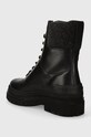 Scarpe Tommy Hilfiger stivaletti alla caviglia in pelle FEMININE FELT LACE UP BOOTIE FW0FW07500 nero