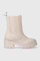 Topánky chelsea Tommy Hilfiger RUBBERIZED MID HEEL BOOT textilný béžová FW0FW07520