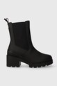 Boty s gumou Tommy Hilfiger RUBBERIZED MID HEEL BOOT textilní černá FW0FW07520