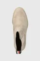 bézs Tommy Hilfiger magasszárú cipő velúrból ESSENTIAL MIDHEEL SUEDE BOOTIE