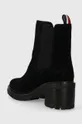 Tommy Hilfiger magasszárú cipő velúrból ESSENTIAL MIDHEEL SUEDE BOOTIE Szár: szarvasbőr Belseje: textil,  természetes bőr Talp: szintetikus anyag