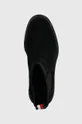 μαύρο Σουέτ μπότες τσέλσι Tommy Hilfiger ESSENTIAL MIDHEEL SUEDE BOOTIE