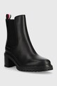Tommy Hilfiger ghete chelsea de piele ESSENTIAL MIDHEEL LEATHER BOOTIE FW0FW07523 negru AW23