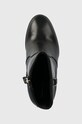 Δερμάτινες μπότες Tommy Hilfiger FEMININE TH HARDWARE BOOTIE μαύρο FW0FW07540