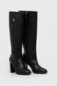 Tommy Hilfiger ghete de piele FEMININE TH HARDWARE LONGBOOT FW0FW07541 negru AW23
