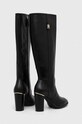 Încălțăminte Tommy Hilfiger ghete de piele FEMININE TH HARDWARE LONGBOOT FW0FW07541 negru