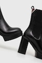 Кожени боти челси Tommy Hilfiger CHELSEA ELEVATED PLATEAU CHELSEA BOOTIE черен FW0FW07542