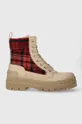 бежевый Полусапожки Tommy Hilfiger FEMININE TARTAN LACE UP BOOTIE Женский