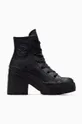 μαύρο Δερμάτινες μπότες Converse Chuck 70 De Luxe Heel Γυναικεία
